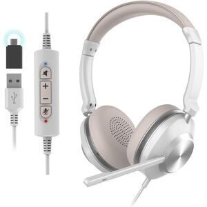 USB Headset with Microphone for PC, Headphones with Mic Noise Cancelling
